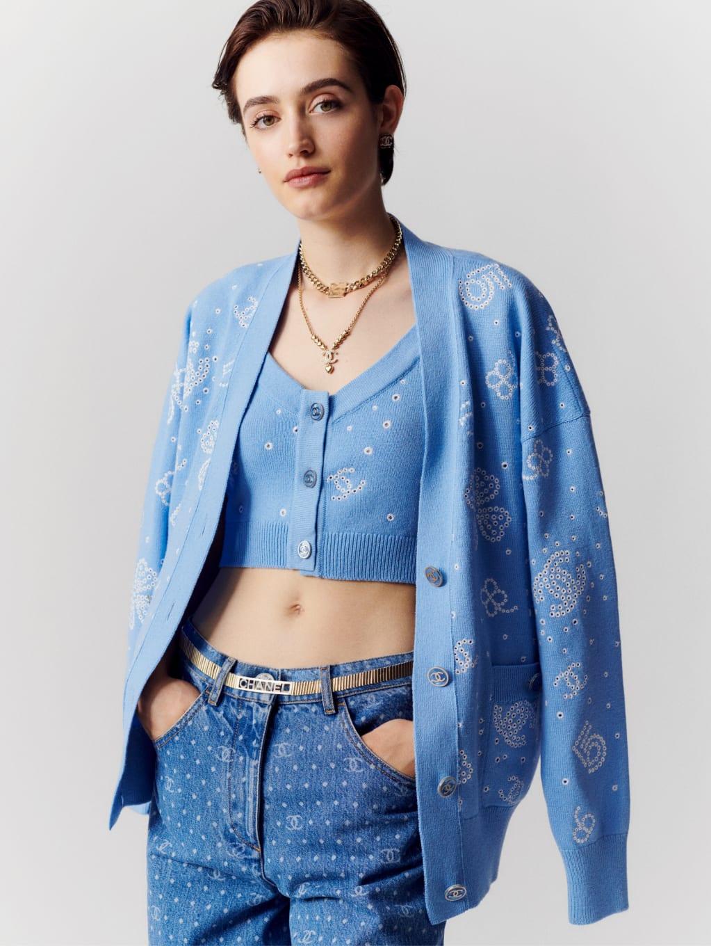 Chanel 2024 Spring Iconic Embroidered Cardigan 38 FR In Excellent Condition In Dubai, AE