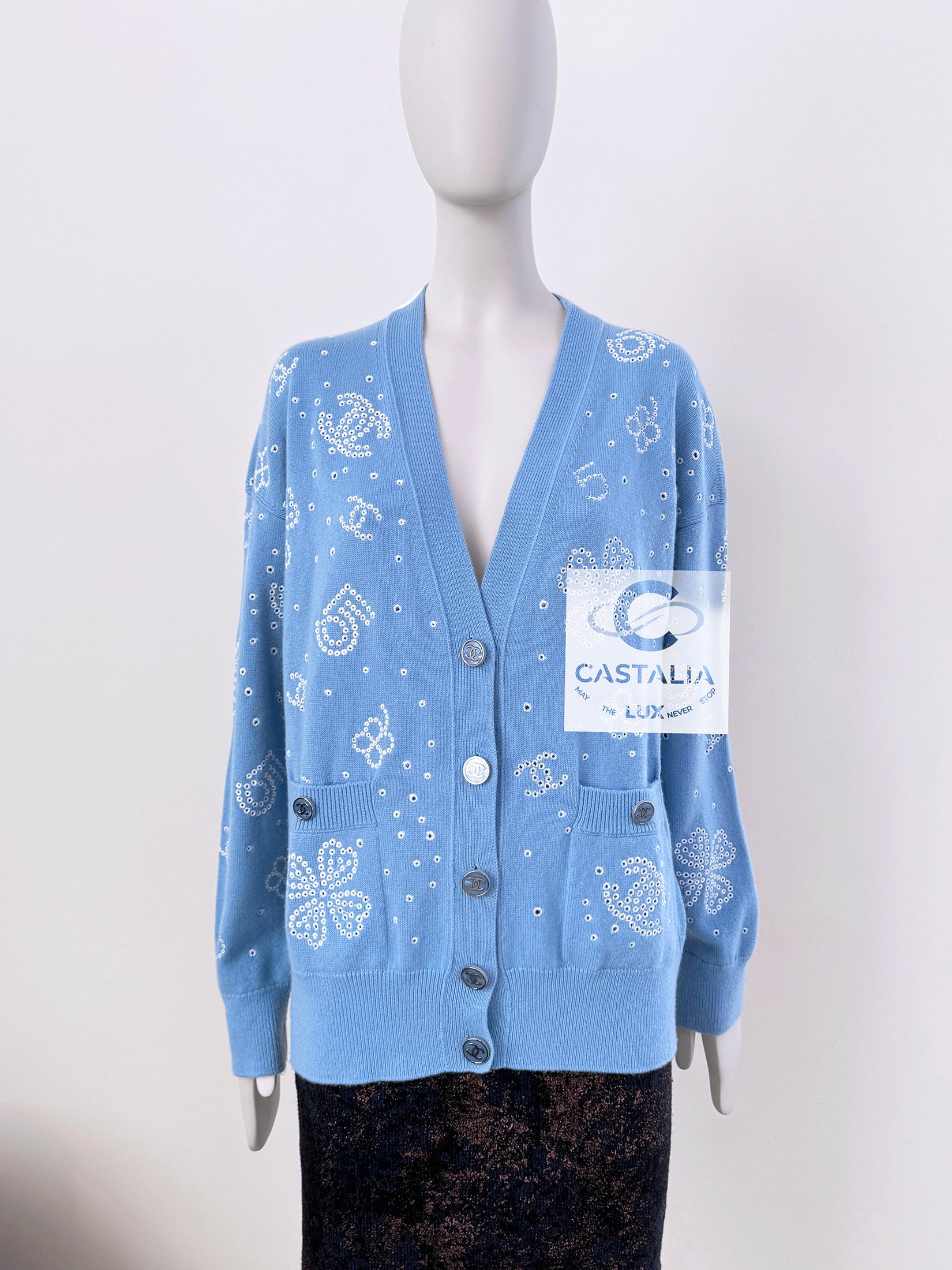 Women's or Men's Chanel 2024 Spring Iconic Embroidered Cardigan 38 FR