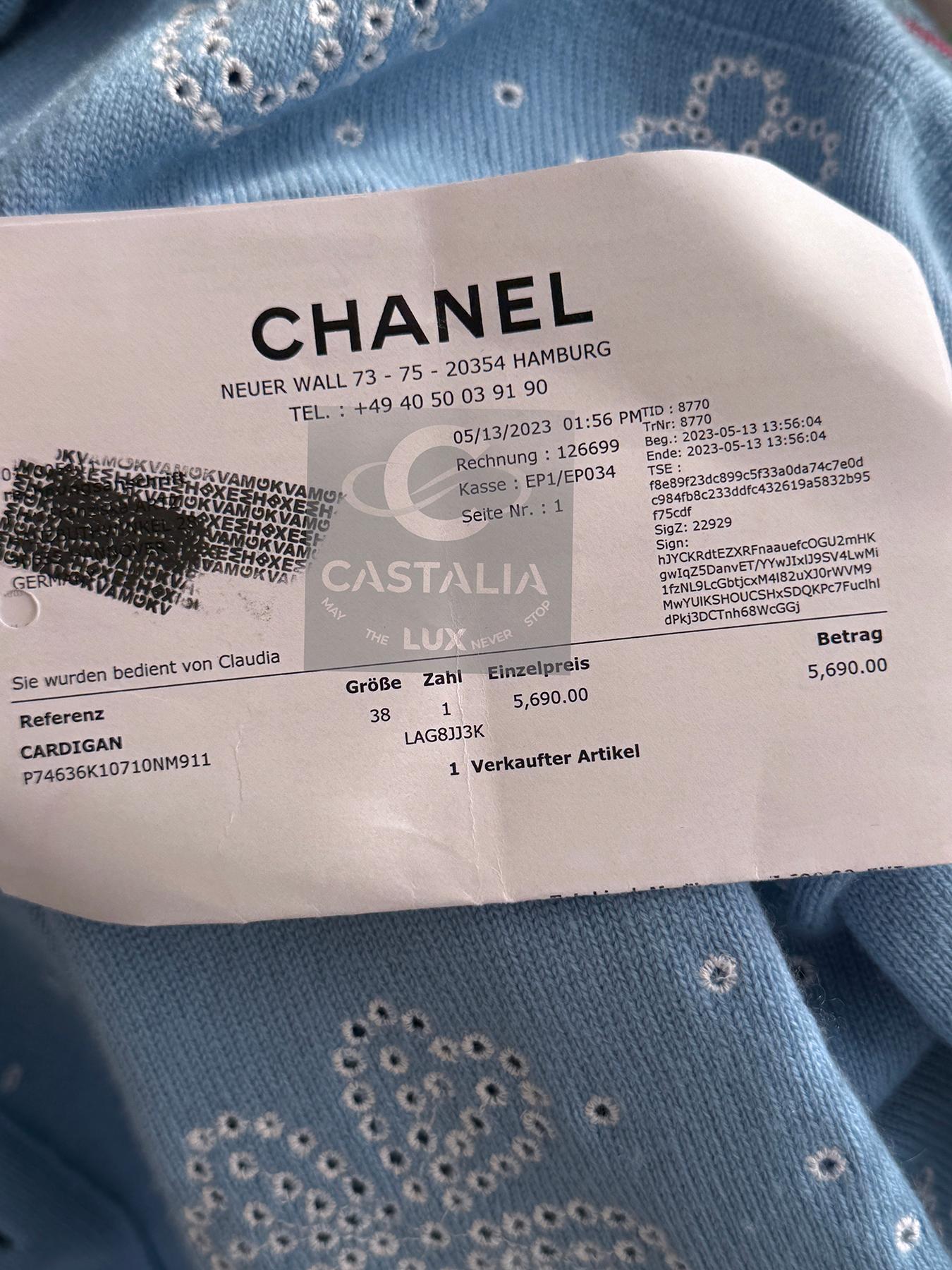 Chanel 2024 Spring Iconic Embroidered Cardigan 38 FR 2