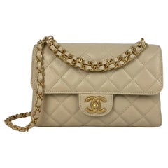 Chanel 2025 Beige Piccola CC Catena Flap Borsa Crossbody