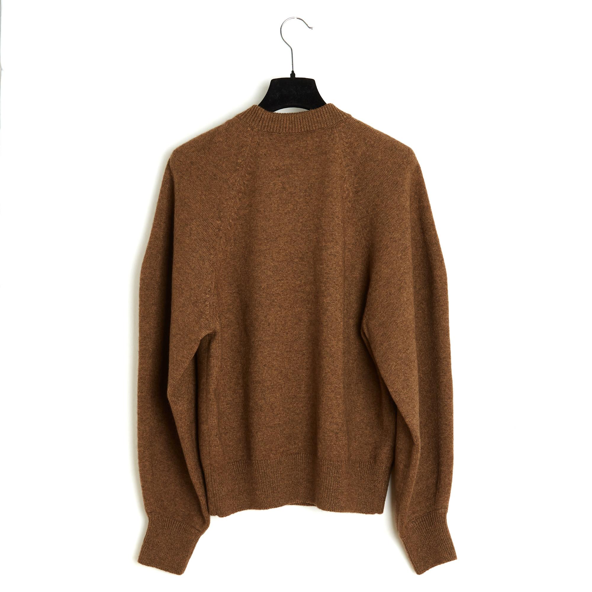 Chanel 2025 Pull Cachemire Oversize FR38 Cashmere Marrón Maxi Sweater UK10 US8 en venta 1