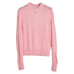 Chanel 2025 Pull Torsades et Bijou FR38 Pink Wool Round Neck Sweater UK10 US8