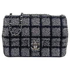 Chanel 2025C Black and Silver Strass Crystal Small Flap Classic Bag rt $15600