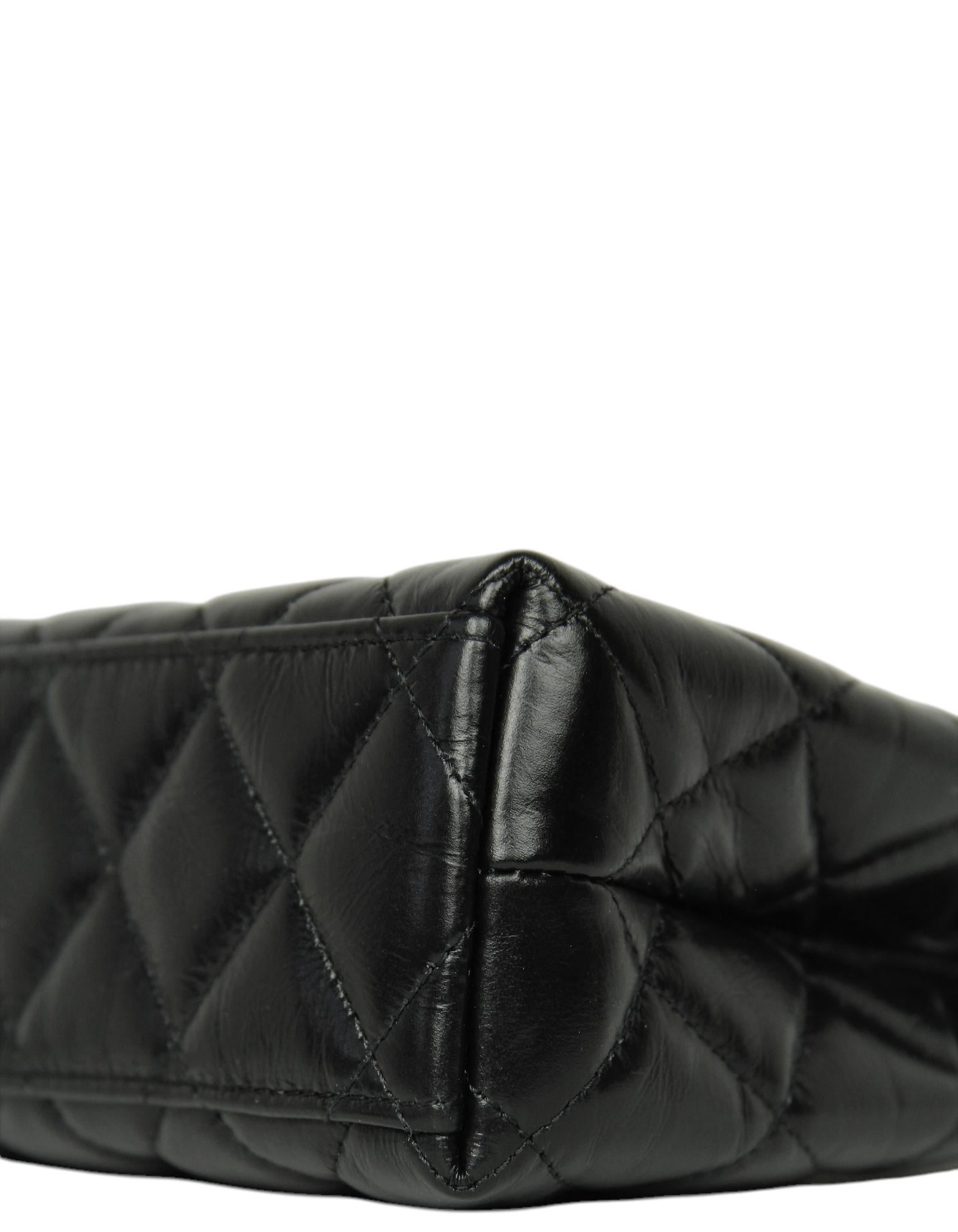 Chanel 2025C Black Calfskin Leather Quilted Nano Kelly Shopper Bag 1