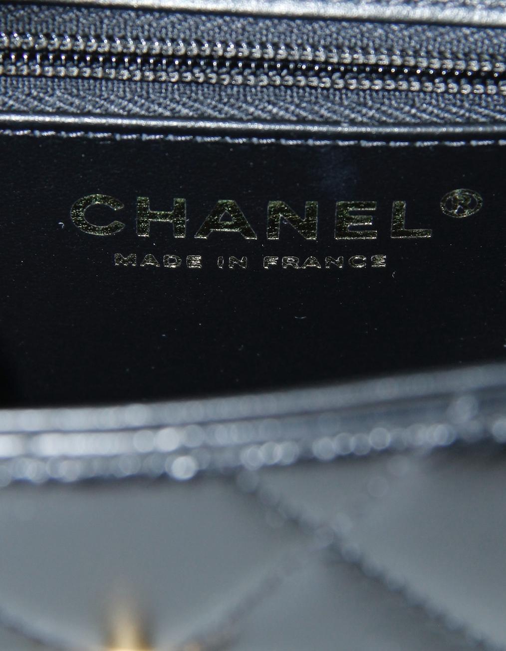Chanel 2025C Black Calfskin Leather Quilted Nano Kelly Shopper Bag 3