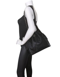 Chanel 2026 Black Caviar Leather Medium 25 Hobo Bag w/ Darkened Silvertone