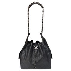 Chanel 2026 Black Caviar Leather Medium 25 Hobo Bag w/ Darkened Silvertone Chanel 2026 Black Caviar Leather Medium 25 Hobo Bag w/ Darkened Silvertone