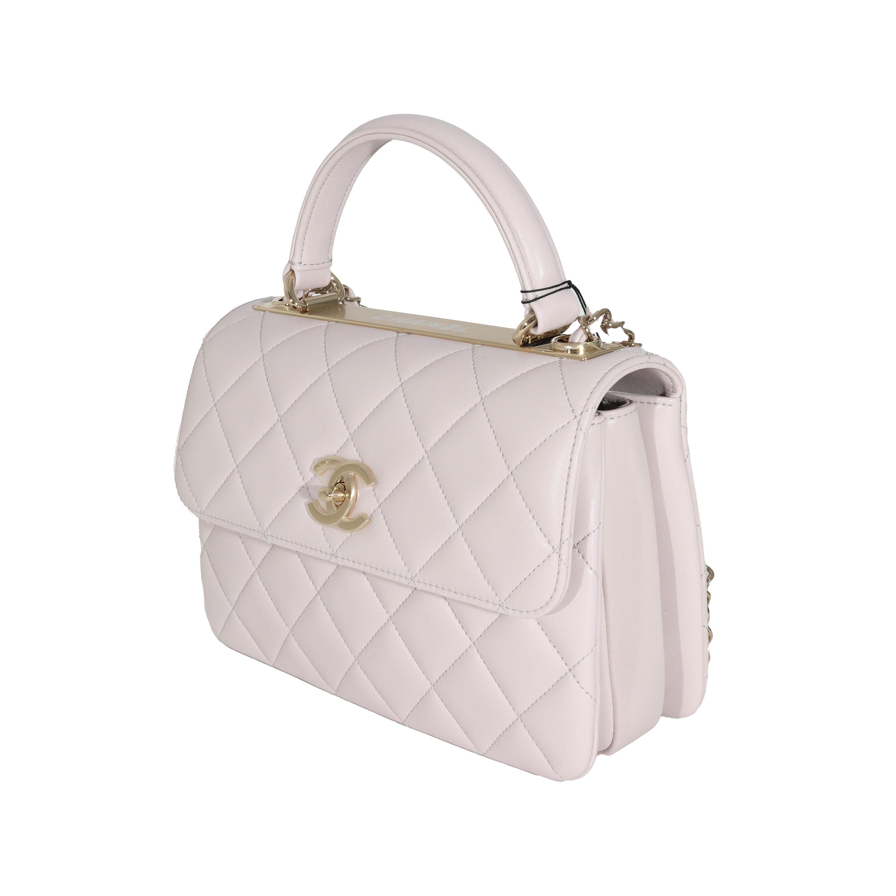 Chanel 20A Lilac Lambskin Small Trendy Flap Bag In Excellent Condition In New York, NY