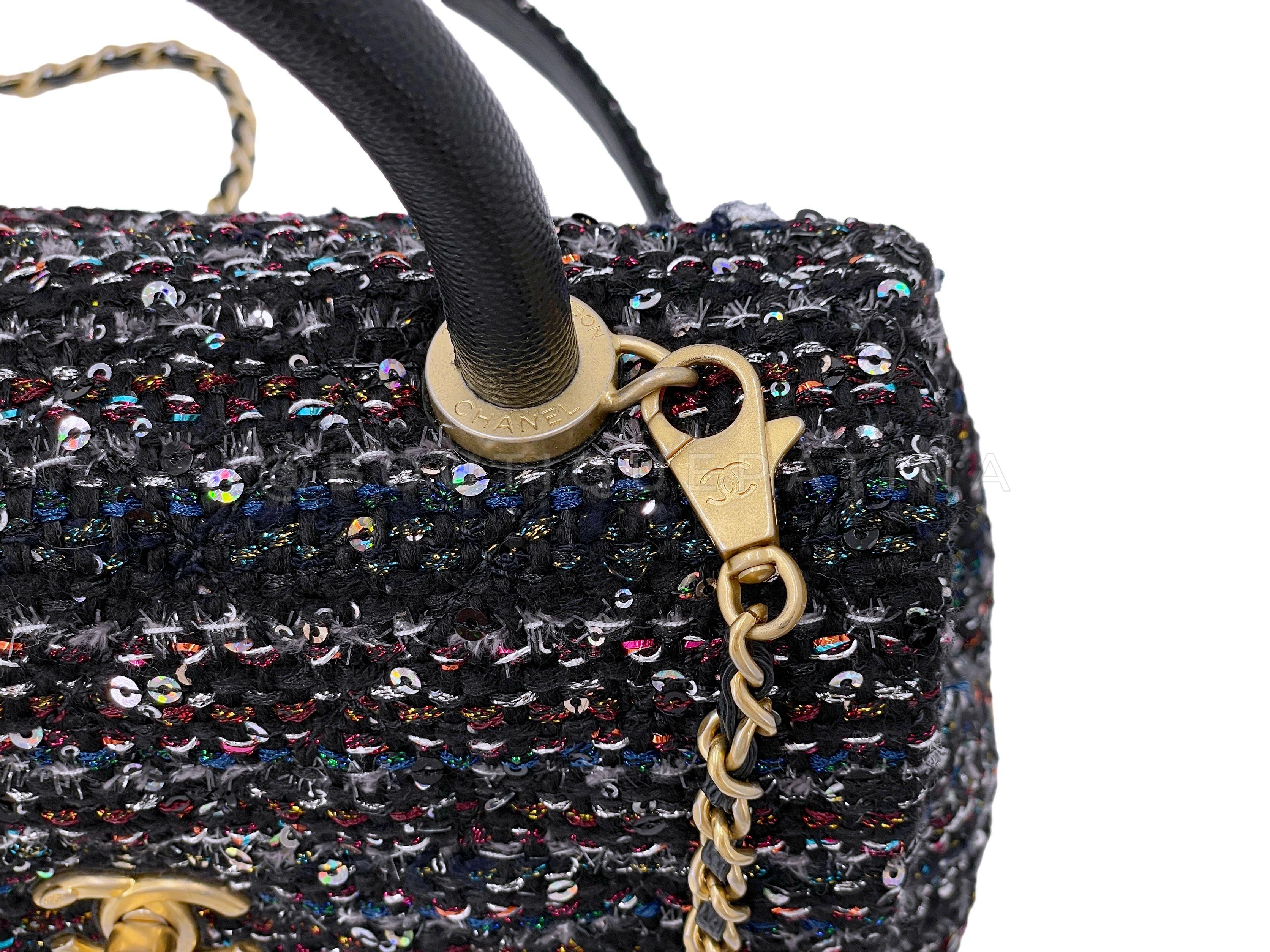 Chanel 20A Metiers D'Art Tweed Sequin Coco Handle Bag GHW 66717 For ...