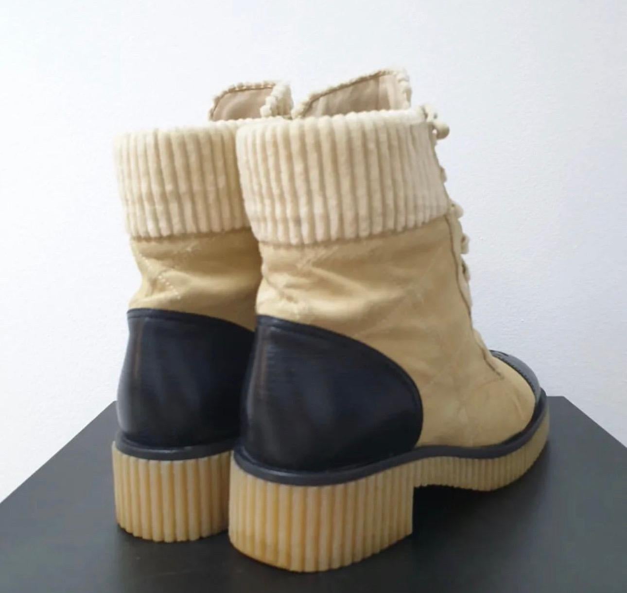 chanel platform boots