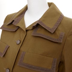 CHANEL 20C Runway multipocket bronze cotton safari jacket FR42 L