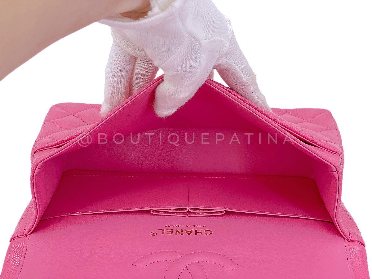 Chanel 20S Barbie Rose Caviar Petit sac classique à double rabat GHW 67871 en vente 5