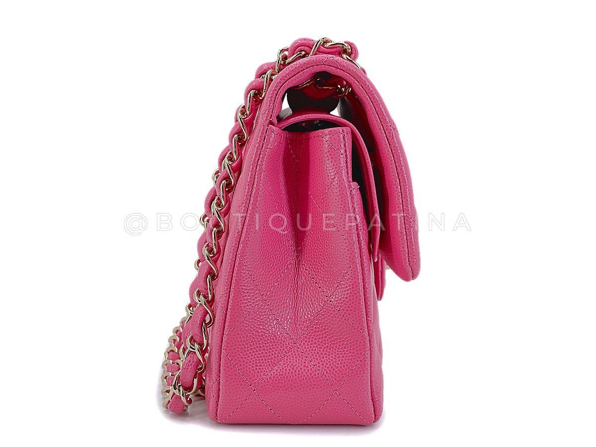 Women's Chanel 20S Barbie Pink Caviar Small Classic Double Flap Bag GHW 67871 For Sale
