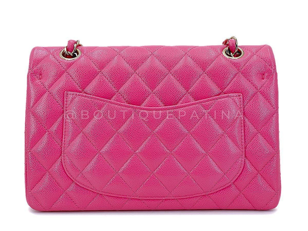 Chanel 20S Barbie Rose Caviar Petit sac classique à double rabat GHW 67871 Pour femmes en vente
