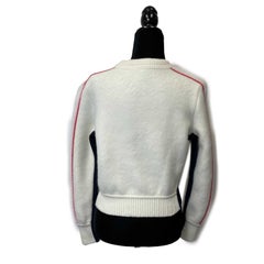 Chanel 21-22FW Varsity Pullover Jacke - Elfenbein Rosa CC / Racer Trim - 34 US 2
