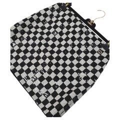 Chanel 21A Black 
White Sequined Skirt - Size FR 38