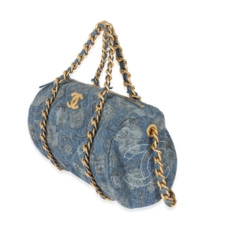 Chanel 21A Denim CC Small Bowling Bag For Sale at 1stDibs