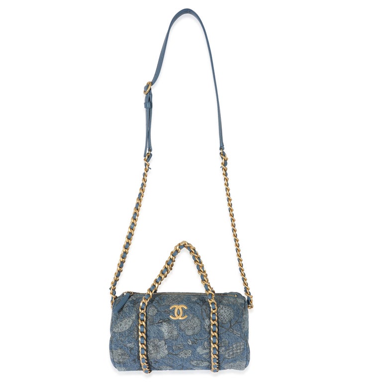 Chanel 21A Denim CC Small Bowling Bag For Sale at 1stDibs