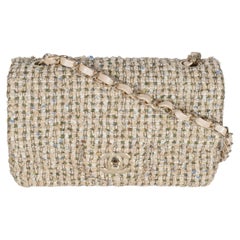 Chanel 21A Gold Tweed Mini Rectangular Flap Bag