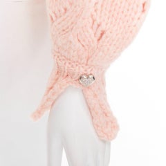 CHANEL 21B pink wool alpaca blend ruffle capelet sweater FR34 XS