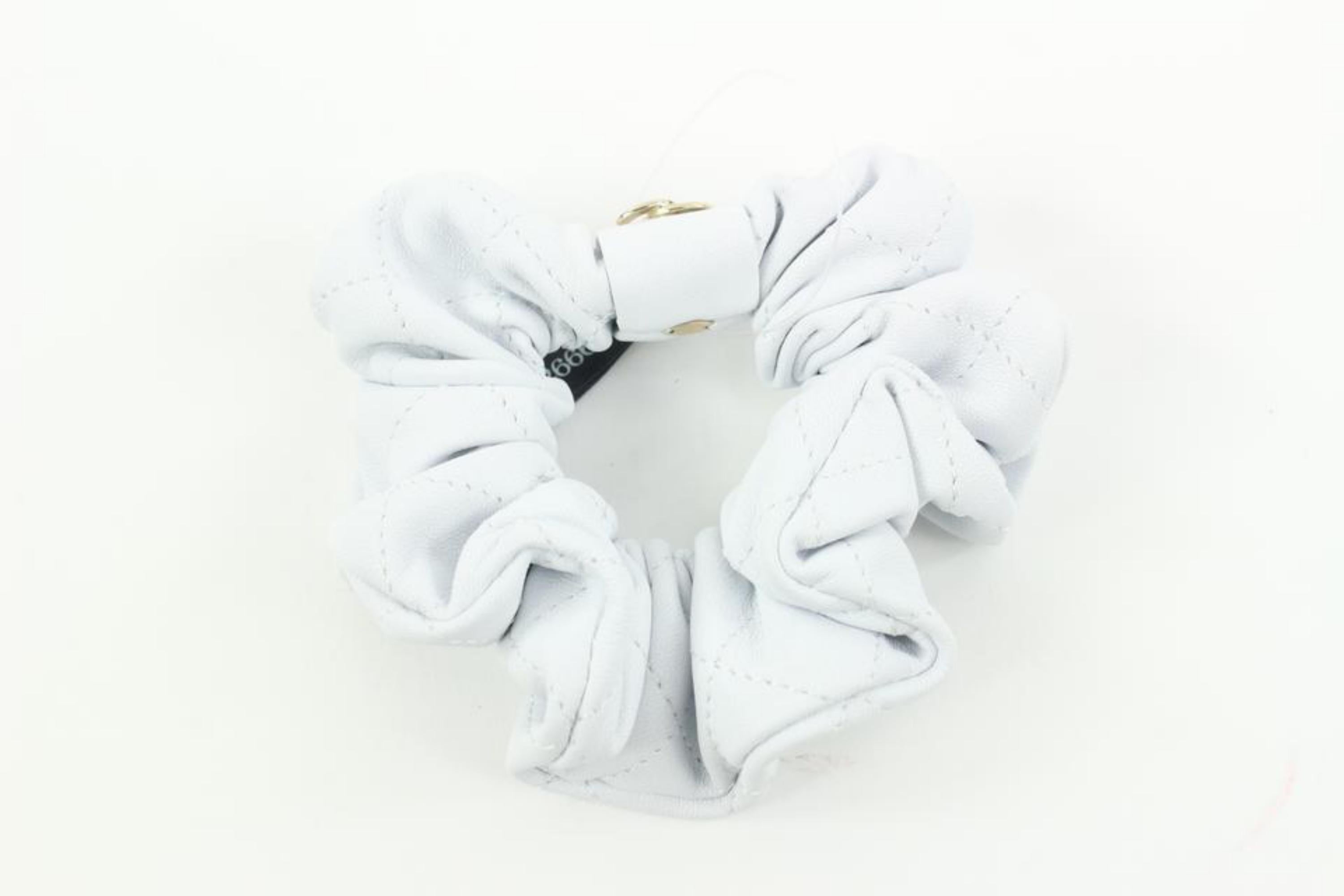 Chanel 21K Leather Hair Scrunchie Barrette 48ck32s For Sale 4
