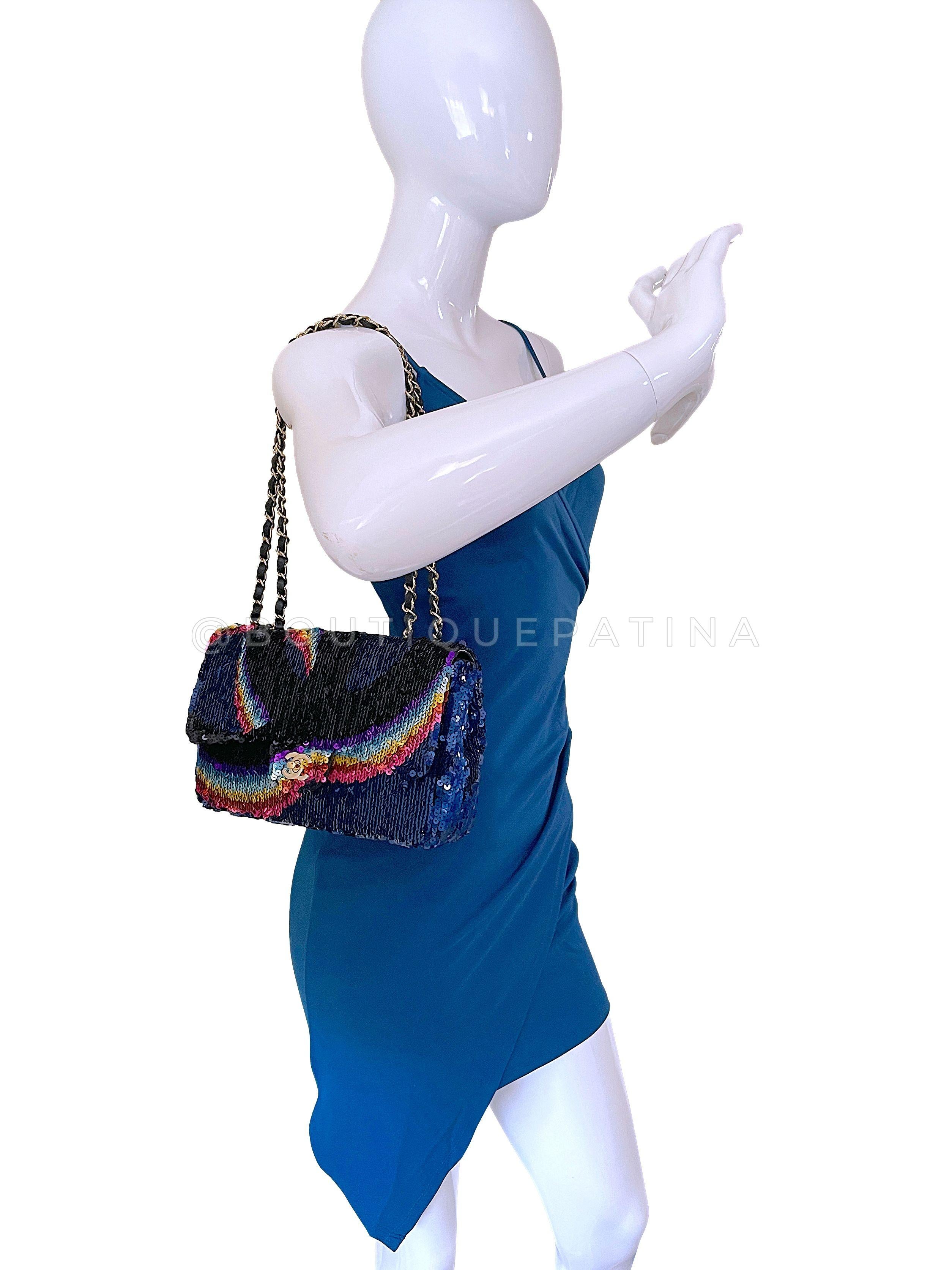 Chanel 21K Medium Rainbow Sequin Flap Bag 67259 For Sale 10