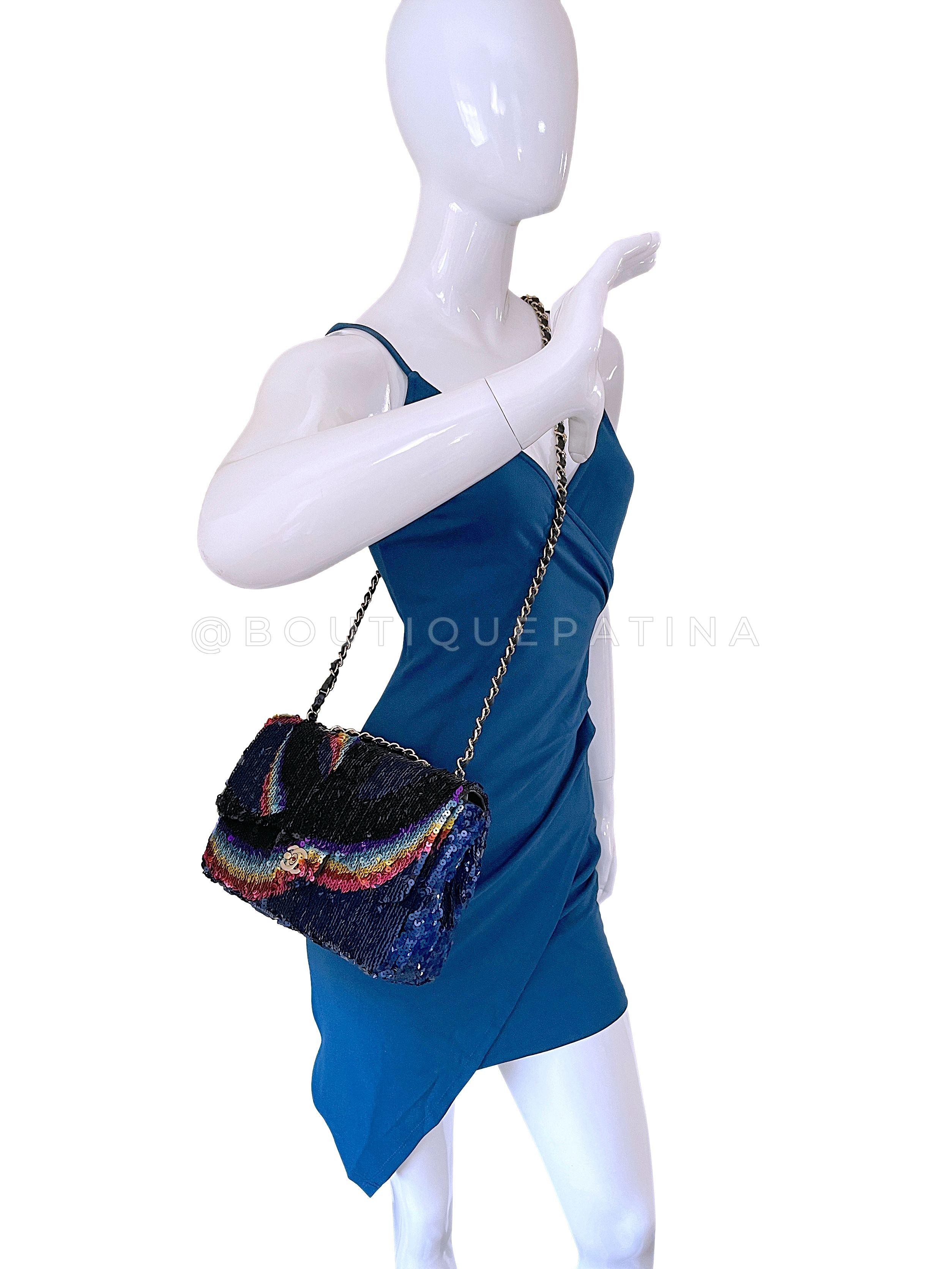 Chanel 21K Medium Rainbow Sequin Flap Bag 67259 For Sale 11