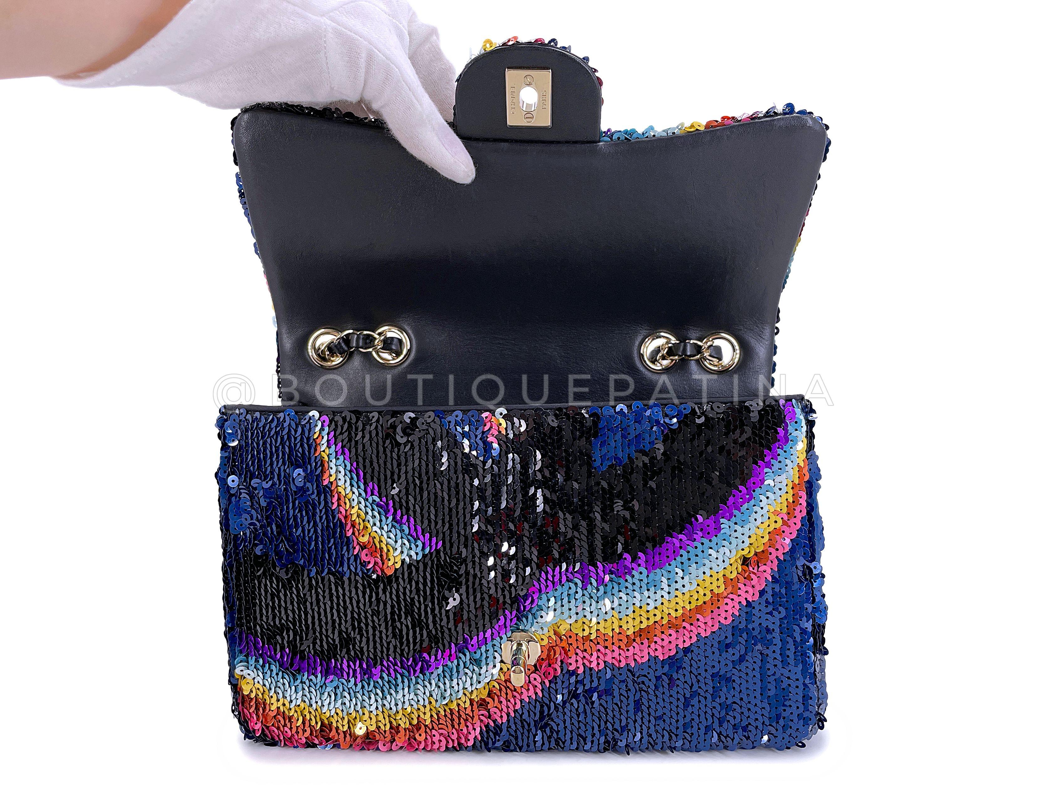 Chanel 21K Medium Rainbow Sequin Flap Bag 67259 For Sale 5