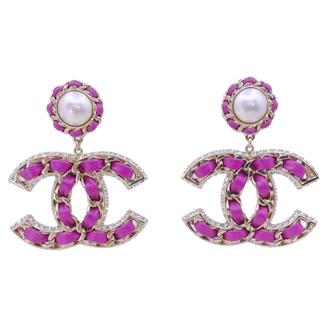 chanel earrings pink