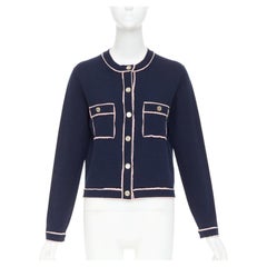 CHANEL 21P Runway 100% cashmere No. 5 button cardigans FR40 L