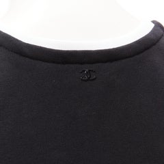 CHANEL 21S No.5 schwarz weiß neon pink print Baumwolle Tank Top FR34 XS