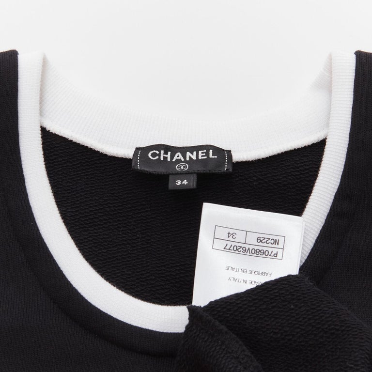 CHANEL 21S No.5 black white neon pink print cotton tank top FR34 XS For  Sale at 1stDibs