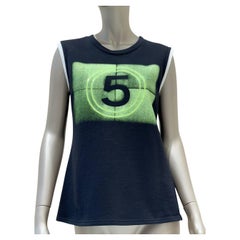 CHANEL 21S NO.5 Neon Green Graphic Layered Top - Sz 38
