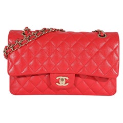 Chanel 21S Red Caviar Medium Classic Double Flap