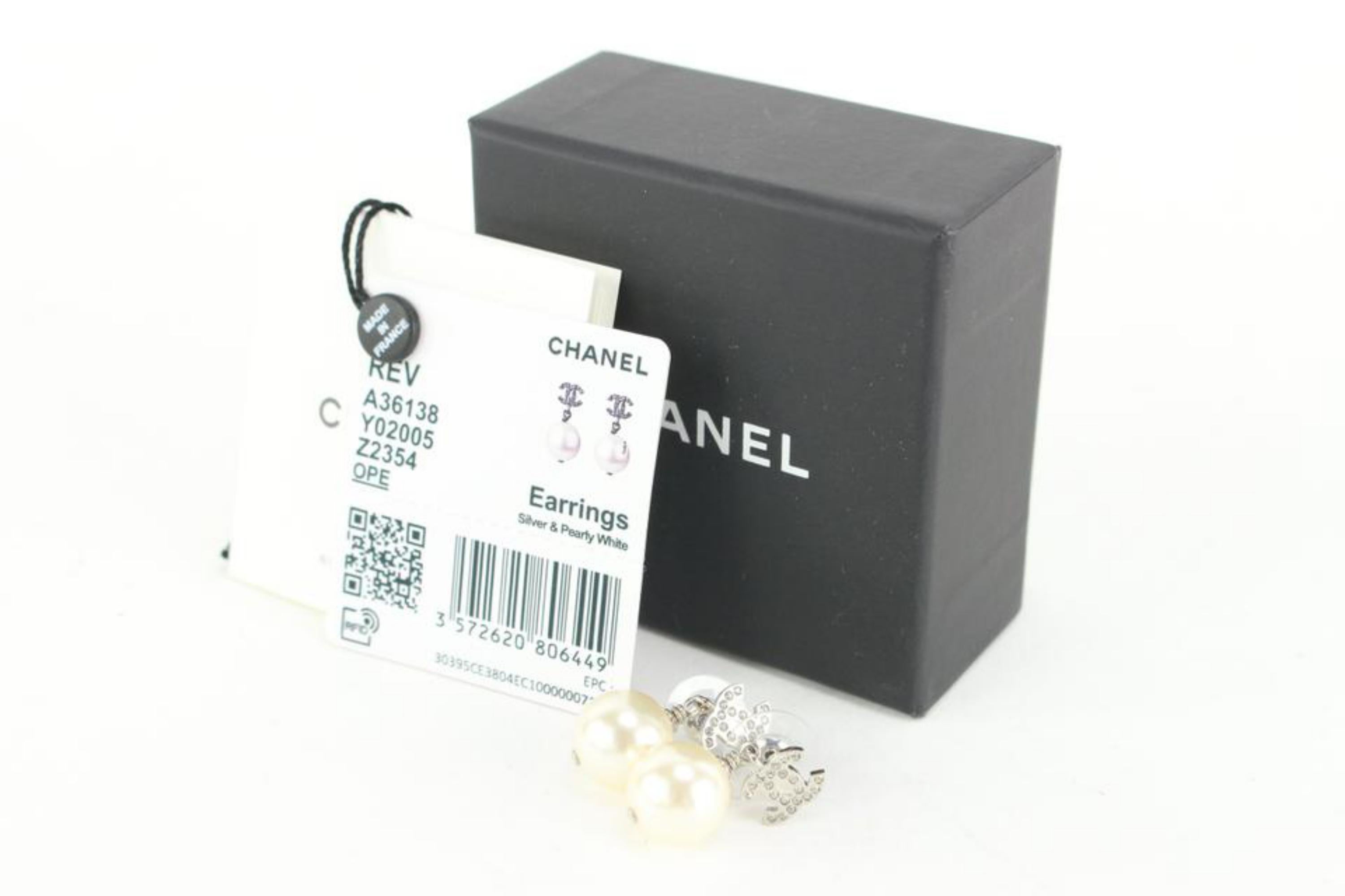 Chanel 21V CC Crystal Pearl Drop Earring 27cz510s 7