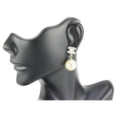 Chanel 21V CC Crystal Pearl Drop Earring 27cz510s