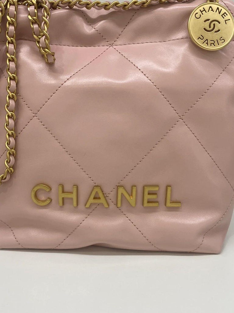 Chanel 22 Bag Mini - Pink GHW For Sale at 1stDibs