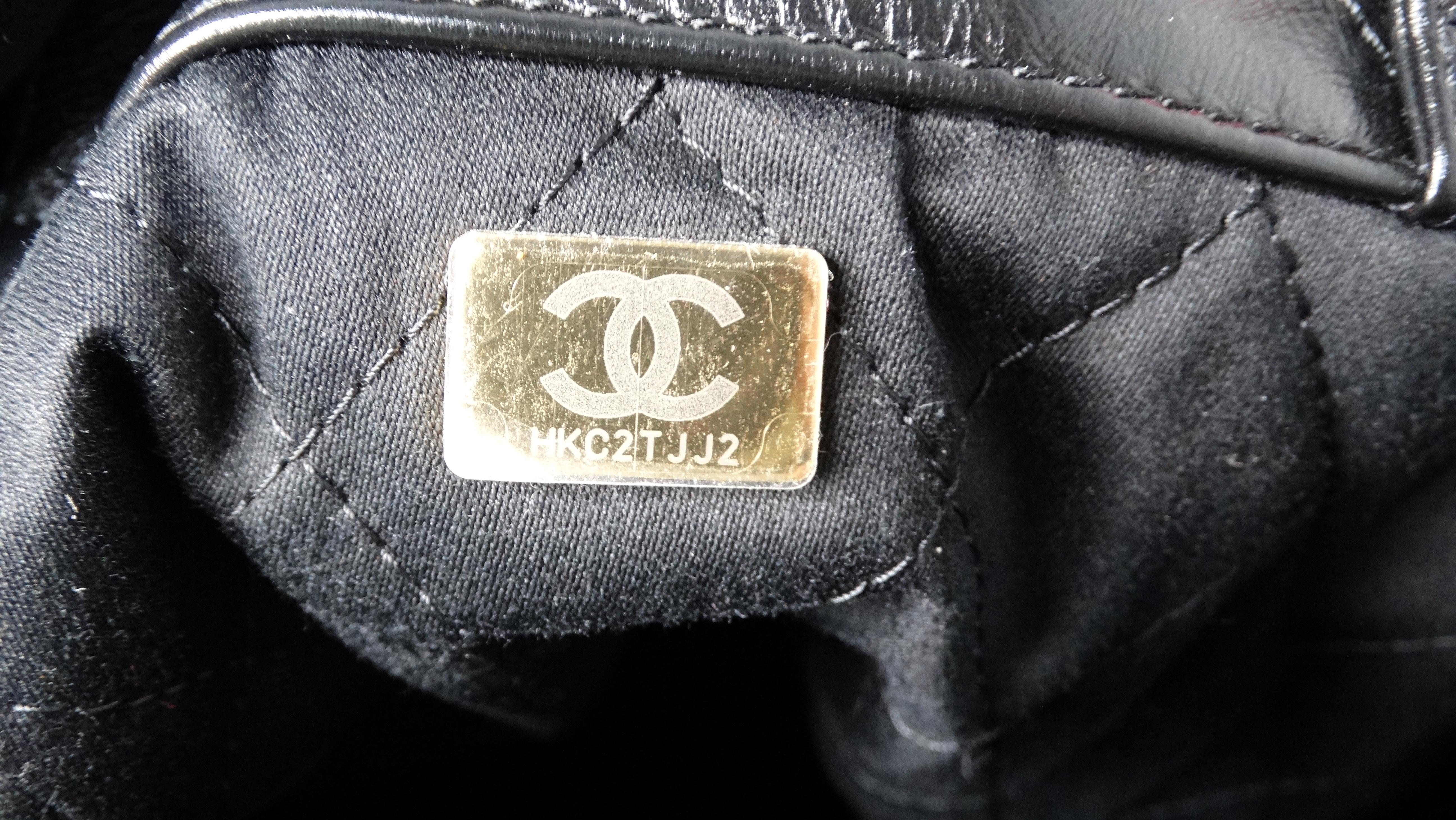 Chanel 22 Black Shiny Calfskin Backpack With Gold-Tone Hardware & Twill 8