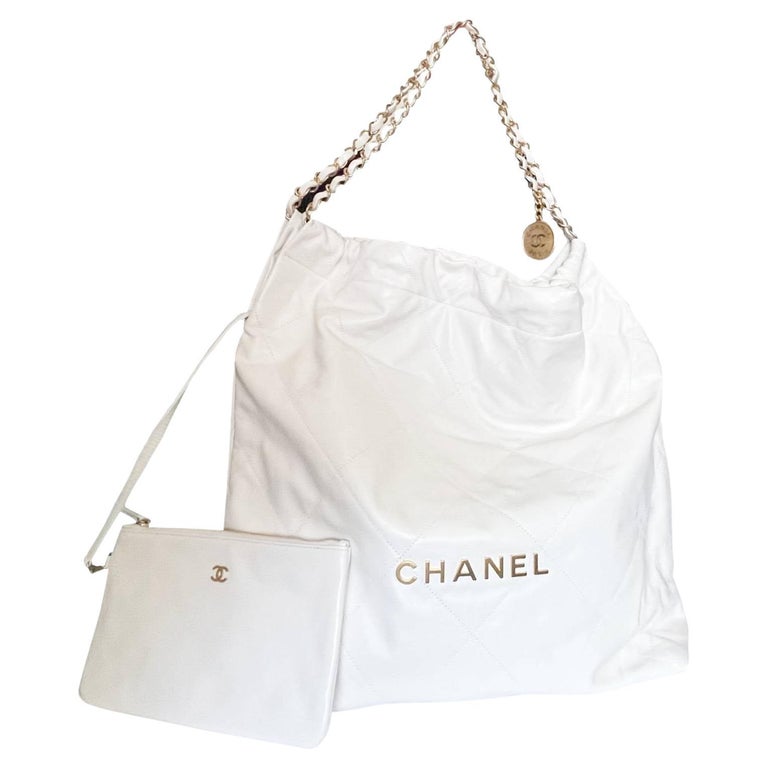 Chanel 22 Brand New White Large Tote Shoulder Bag For Sale at 1stDibs