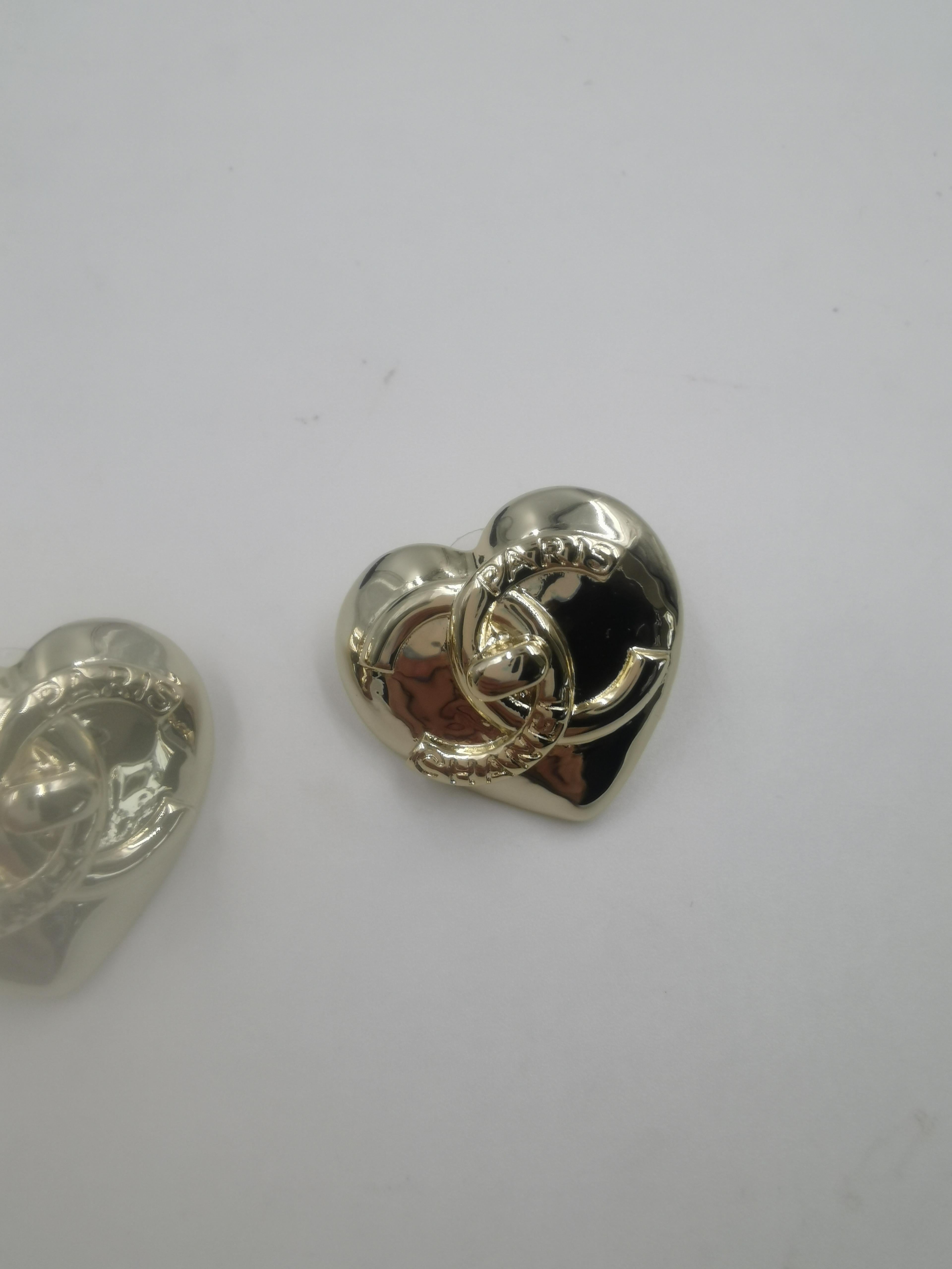 chanel black heart earrings