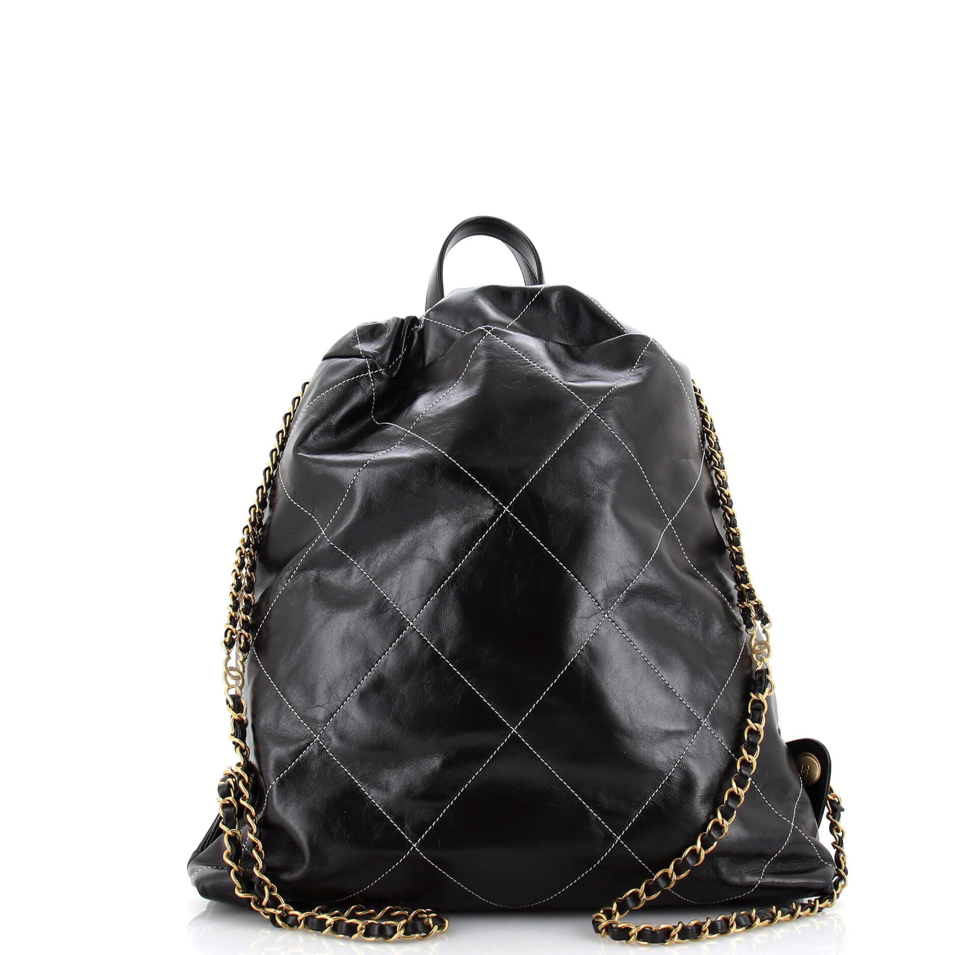 Women's Chanel 22 Chain Backpack Quilted Calfskin Large