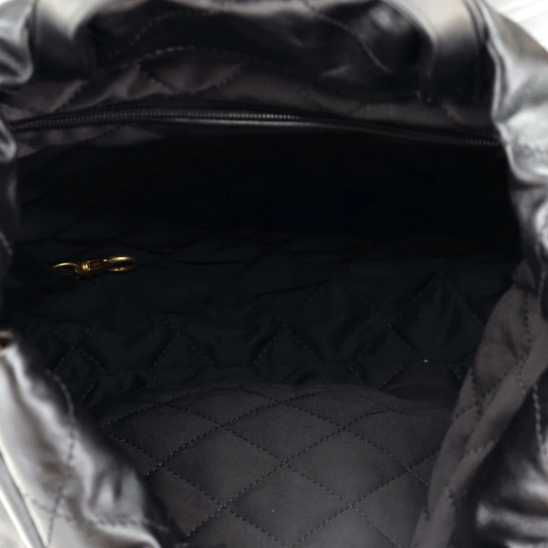 Chanel 22 Chain Backpack Quilted Calfskin Large For Sale 2