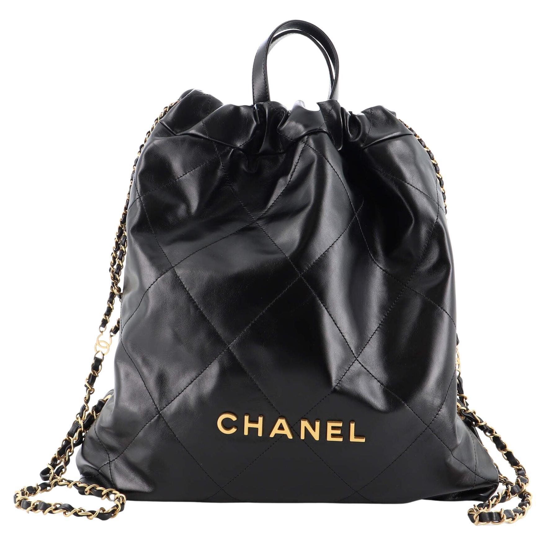 Chanel 22 Chain Backpack Quilted Calfskin Large