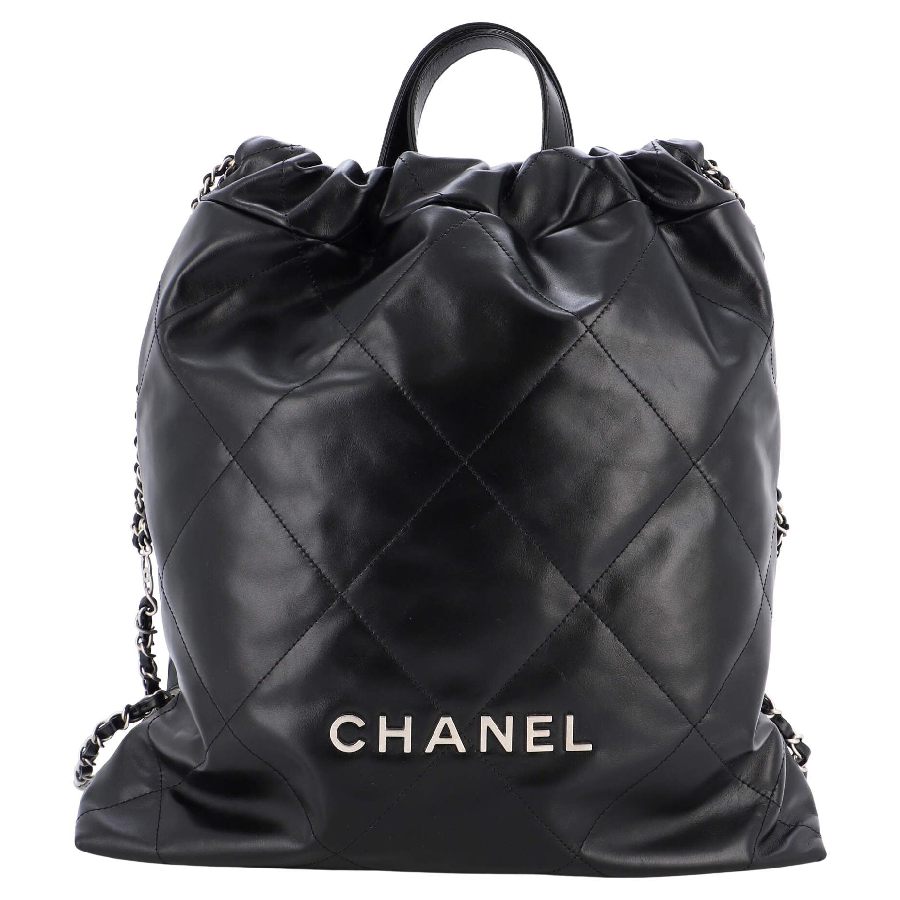 Chanel 22 Chain Backpack Quilted Calfskin Large