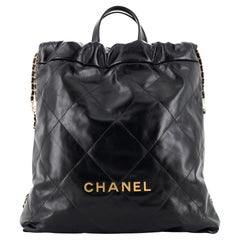 Chanel 22 Chain Backpack Quilted Calfskin Large