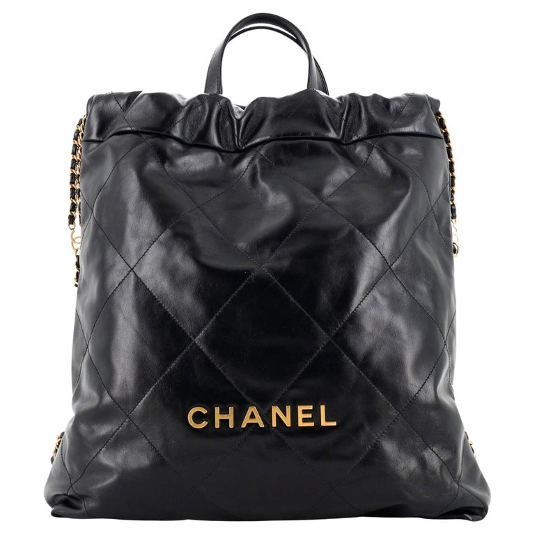 Chanel 22 Chain Backpack Quilted Calfskin Large at 1stDibs