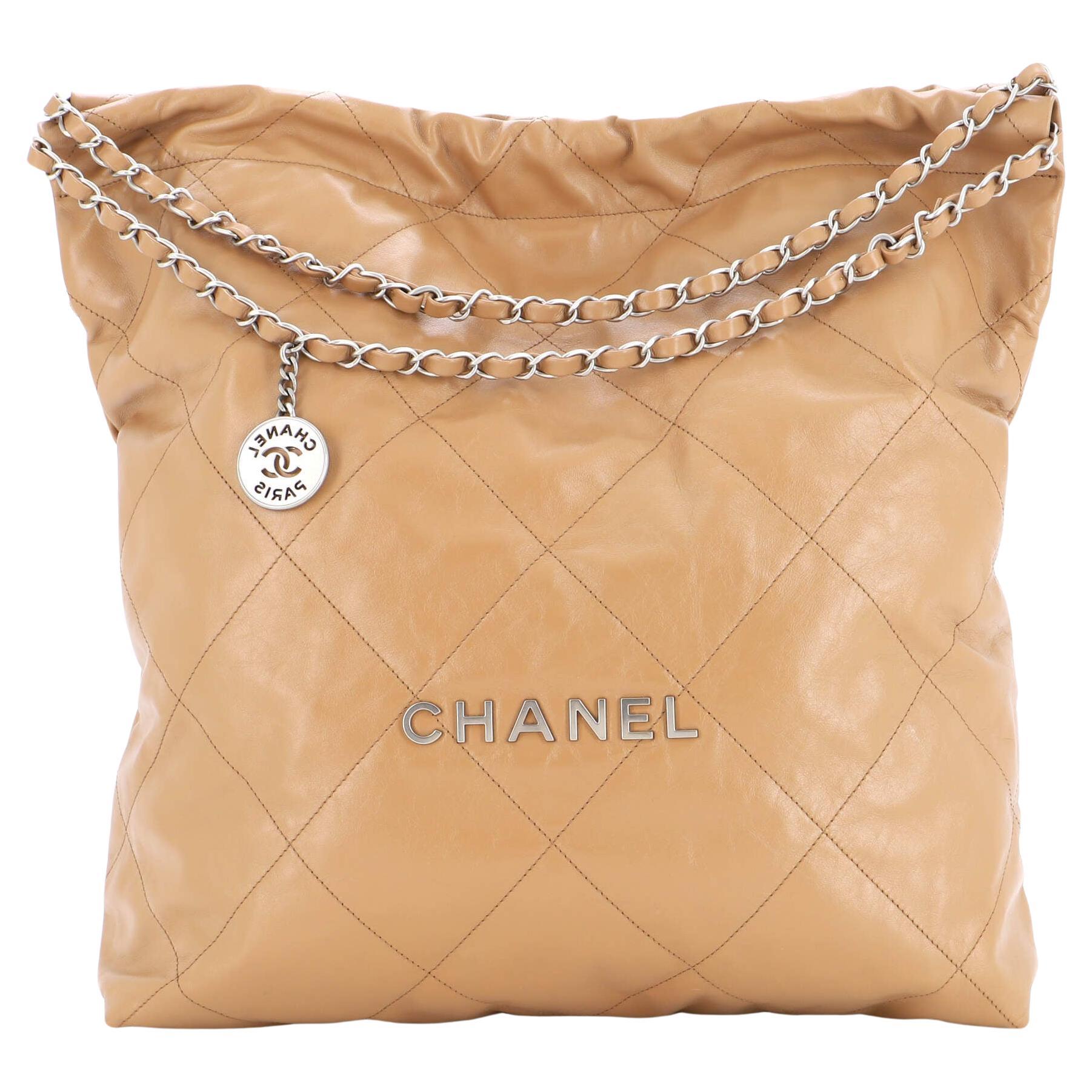 Chanel 22 Chain Hobo Quilted Calfskin Large at 1stDibs