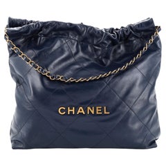 Chanel 22 Chain Hobo Quilted Calfskin Medium at 1stDibs