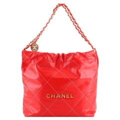 Chanel 22 Chain Hobo Quilted Calfskin Small