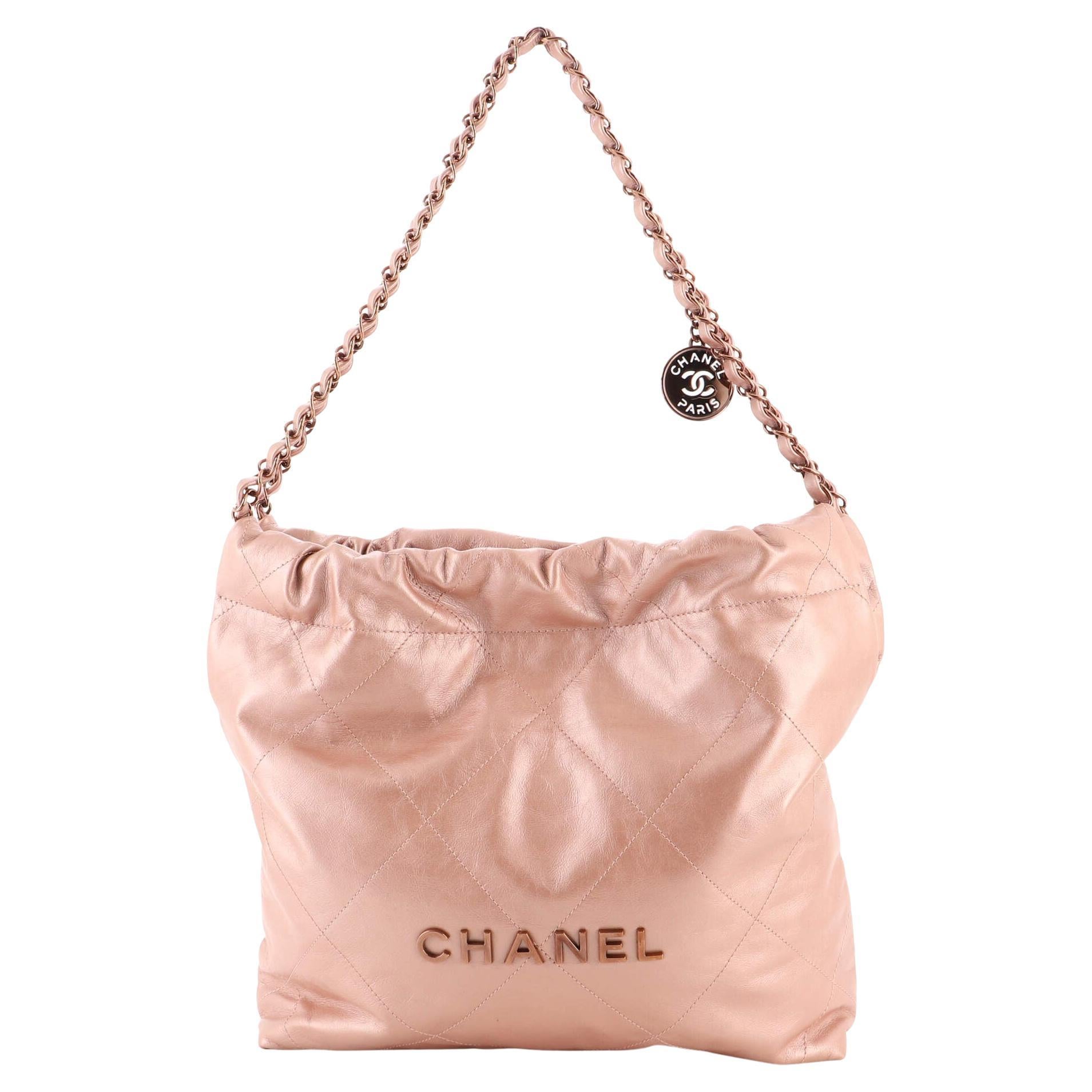 Chanel 22 Chain Hobo Quilted Calfskin Small